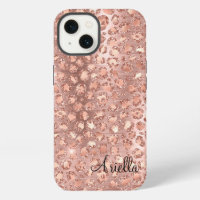 Chic Rose Gold Glitter Leopard