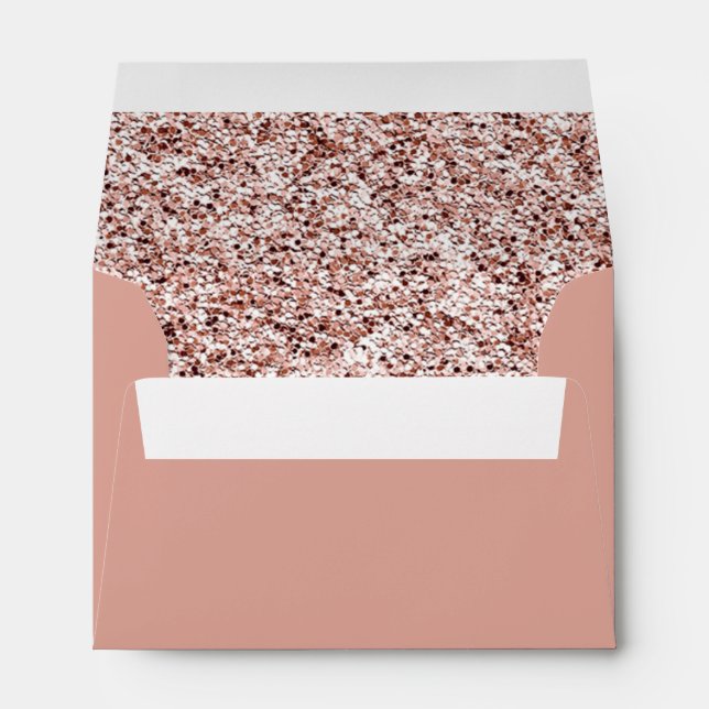 Chic Rose Gold & Glitter Party  Envelope (Back (Bottom))