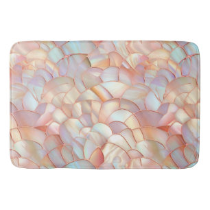 Chic rose gold iridescent mother of pearl bath mat