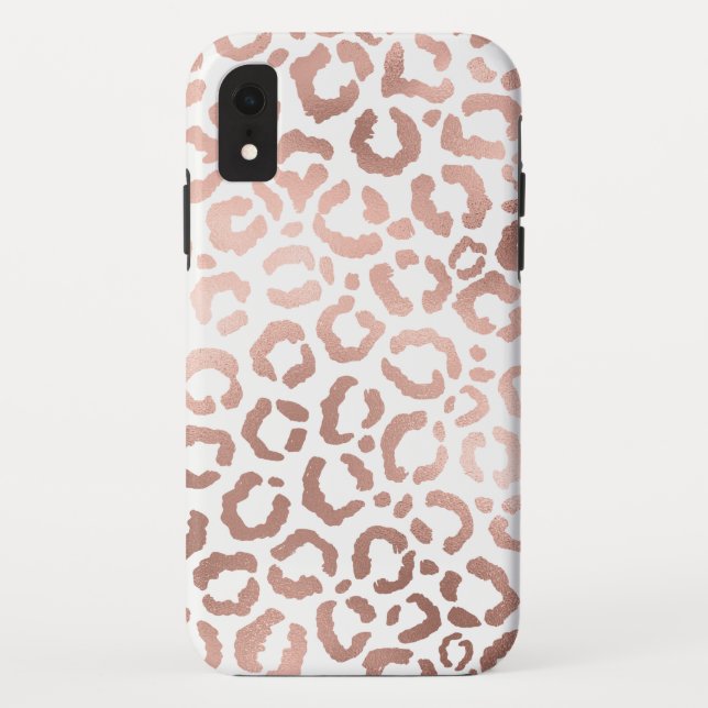 Chic Rose Gold Leopard Cheetah Animal Print Case-Mate iPhone Case (Back)