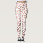 Chic Rose Gold Leopard Cheetah Animal Print Leggings<br><div class="desc">This elegant and chic design is perfect for the modern fashionista. It features a faux printed rose gold hand-drawn leopard/cheetah safari animal print on a simple white background. It's pretty, cute, and trendy! ***IMPORTANT DESIGN NOTE: For any custom design request such as matching product requests, colour changes, placement changes, or...</div>