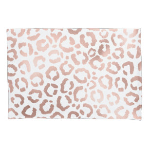 Chic Rose Gold Leopard Cheetah Animal Print Pillowcase
