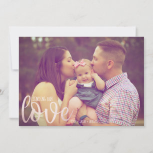 Chic Rose Gold Love Hearts Family Valentine's Day Holiday Card