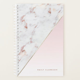 Chic Rose Gold Marble Blush Personalised Planner