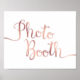 Chic Rose Gold PHOTO BOOTH Sign Print