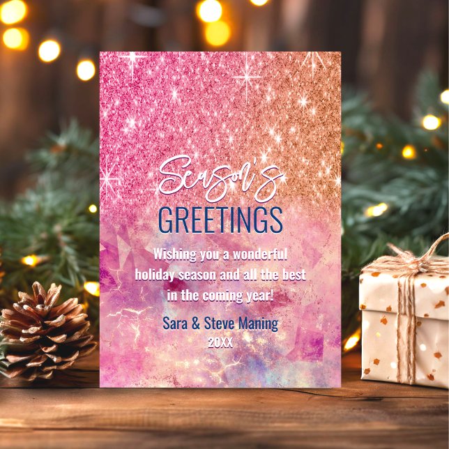 Chic rose gold pink glitter Christmas new year  (Creator Uploaded)