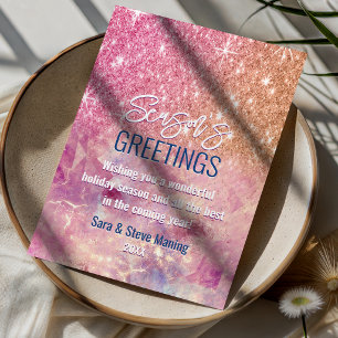 Chic rose gold pink glitter Christmas new year 