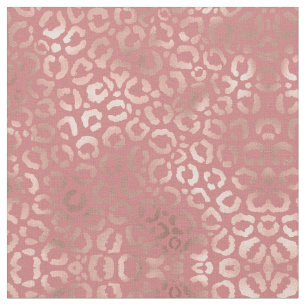 Chic Rose Gold Pink Leopard Cheetah Animal Print Fabric