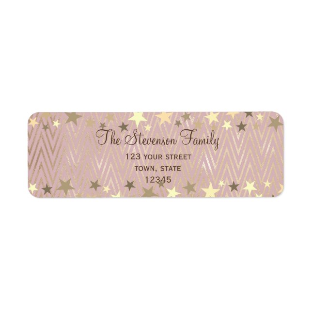 Chic Rose Gold Return Address Return Address Label (Front)