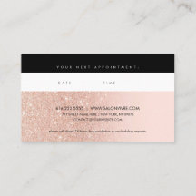 Chic Rose Gold Salon Appointment Card 