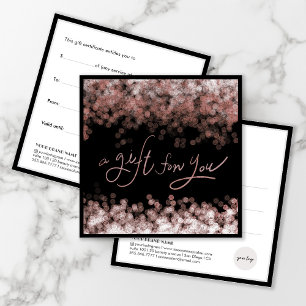 Chic Rose Gold Sparkle Business Holiday Gift Card