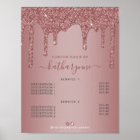 Chic Rose Gold Sparkle Dripping Glitter Price List