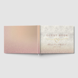 Chic Rose Gold Sparkle Elegant Wedding  Guest Book