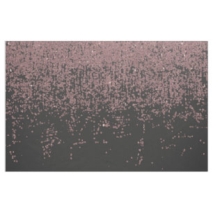 Chic Rose Gold Speckled Glitter Ombre Black Fabric