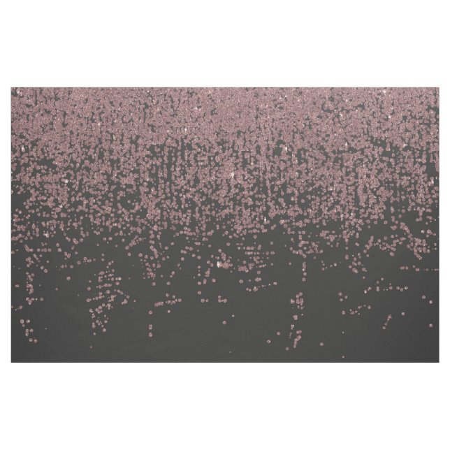 Chic Rose Gold Speckled Glitter Ombre Black Fabric (Yard)