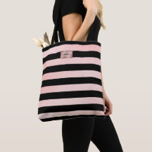 Chic Rose Gold Stripes Tote Bag