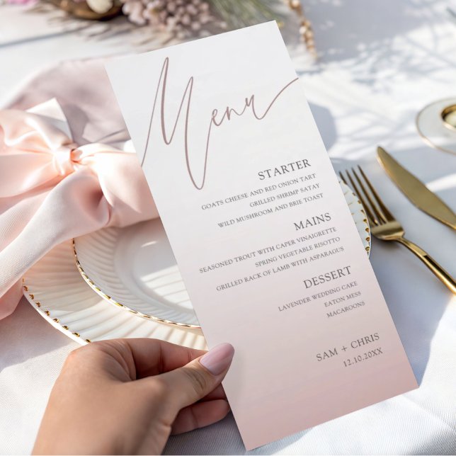 Chic Rose Gold  Wedding Dinner Menu (Creator Uploaded)