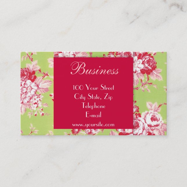Chic Roses Business Card 1 (Front)