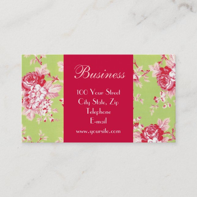 Chic Roses Business Card 2 (Front)