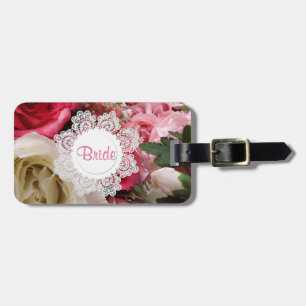 Chic Roses Custom Bride's Luggage Tag