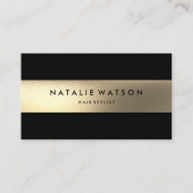 Chic Rough FAUX Gold Stripe Black Modern Elegant