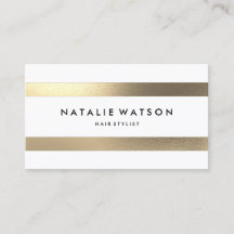 Chic Rough FAUX Gold Stripes White Modern