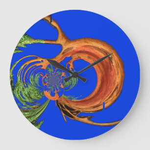 Chic Round Hakuna Matata Navy Blue collection Large Clock