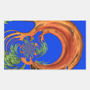 Chic Round Hakuna Matata Navy Blue collection Rectangular Sticker