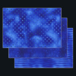 Chic Royal Blue Foil Hanukkah Wrapping Paper Sheet<br><div class="desc">These 3 chic and elegant royal blue foil look papers are stunning!  Your Hanukkah packages will look beautiful when wrapped!</div>