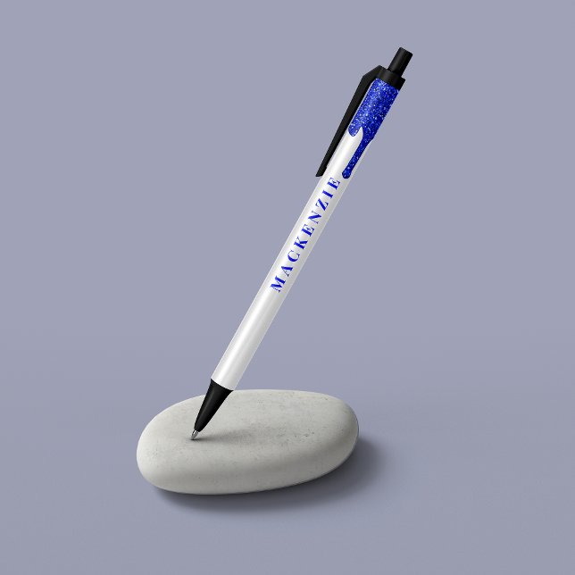 Chic Royal Blue Glitter Dripping Luxury Ink Pen (Creator Uploaded)