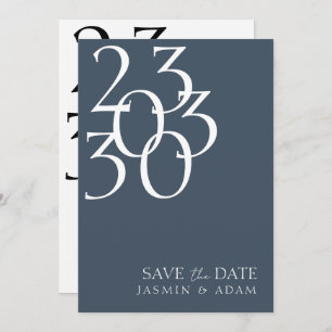 Chic Royal Blue Opulence Minimal Photo Wedding Save The Date