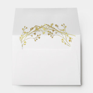 Chic,royal ,elegant gold Floral wedding Envelope