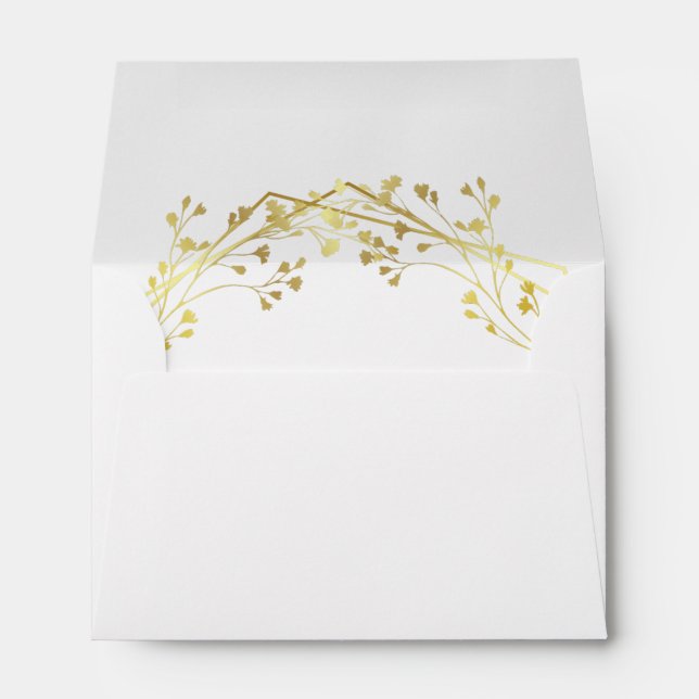 Chic,royal ,elegant gold Floral wedding Envelope (Back (Bottom))