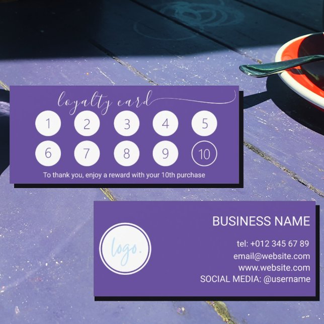 CHIC ROYAL PURPLE LOYALTY CARD 10 BUSINESS LOGO (Creator Uploaded)