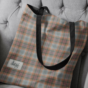 Chic Rust Colour Influenced Plaid Shoulder Tote Bag