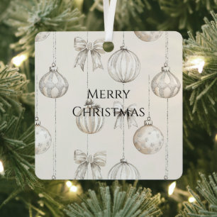 Chic Rustic Christmas Cream Ornaments