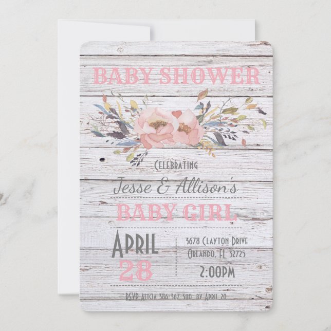 Chic Rustic Country Baby Shower Invitation (Front)