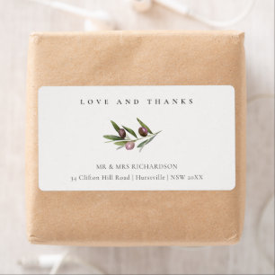 Chic Rustic Minimal Olive Branch Foliage Address