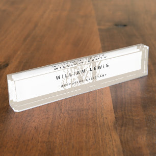 Chic Rustic Modern Beige Monogram Nameplate