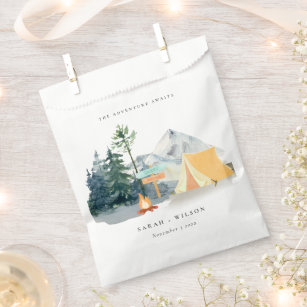 Chic Rustic Pine Woods Camping Mountain Wedding Favour Bag