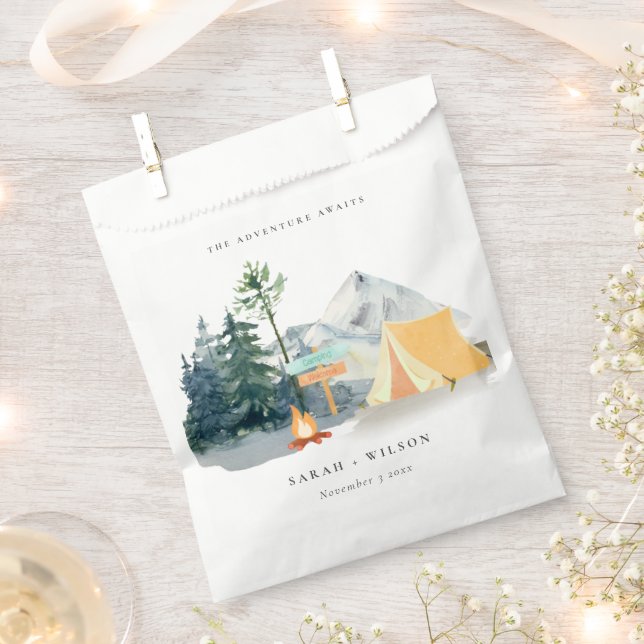 Chic Rustic Pine Woods Camping Mountain Wedding Favour Bag (Clipped)