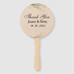 Chic Rustic Thank You Favour Tags Hand Fan