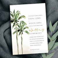 Chic Rustic Tropical Beach Palm Trees Wedding