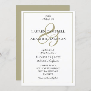 Chic Sage Green Ampersand Wedding Invitation