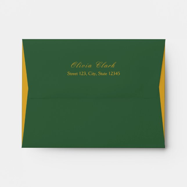 Chic Sage Green and Gold Elegant Wedding Envelope (Back (Top Flap))