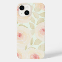 Chic Sage Green and Pink Rose Watercolor
