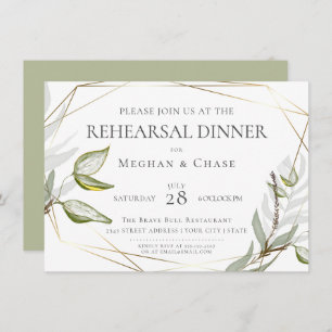 Chic Sage Green Foliage Invitation
