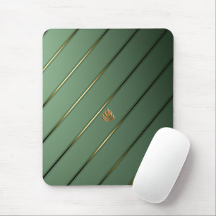 Chic Sage Green & Gold Mouse Pad