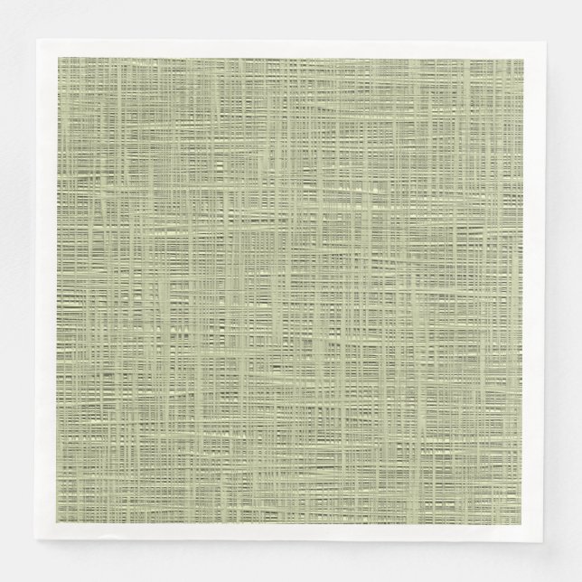Chic Sage Herb Green Faux Jute Fabric Pattern Napkin (Front)