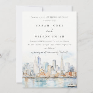 Chic San Francisco Landscape Wedding Anniversary Invitation